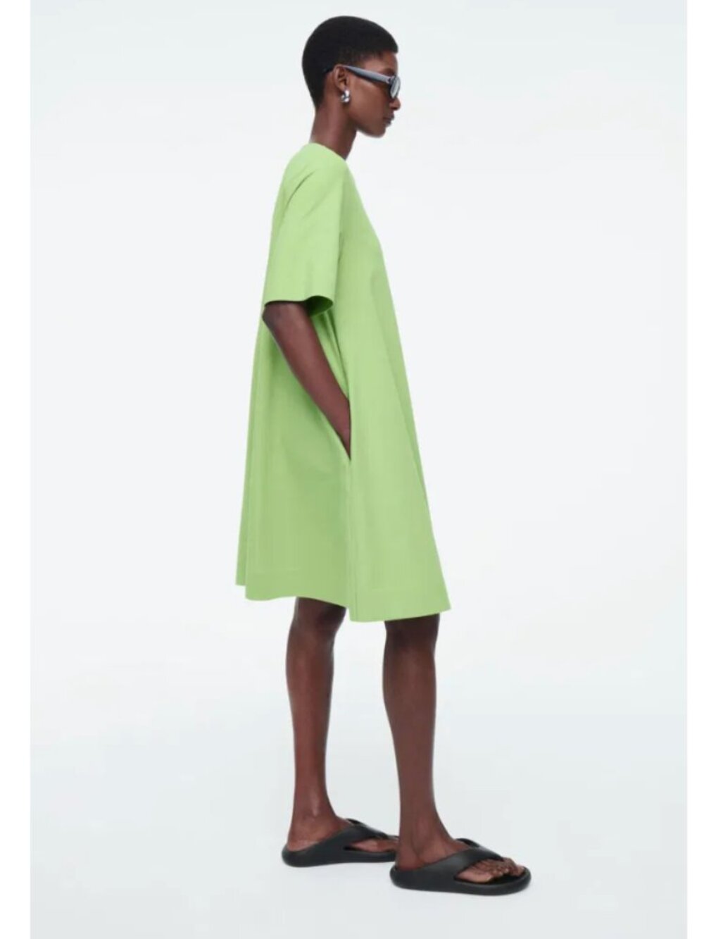 COS Flared Mini T-Shirt Dress in Light Green - Size M NWT